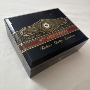 Perdomo 20th Anniversary Wooden Cigar Box 8.5x7x3 Rare Barrel Aged Box Hand Made